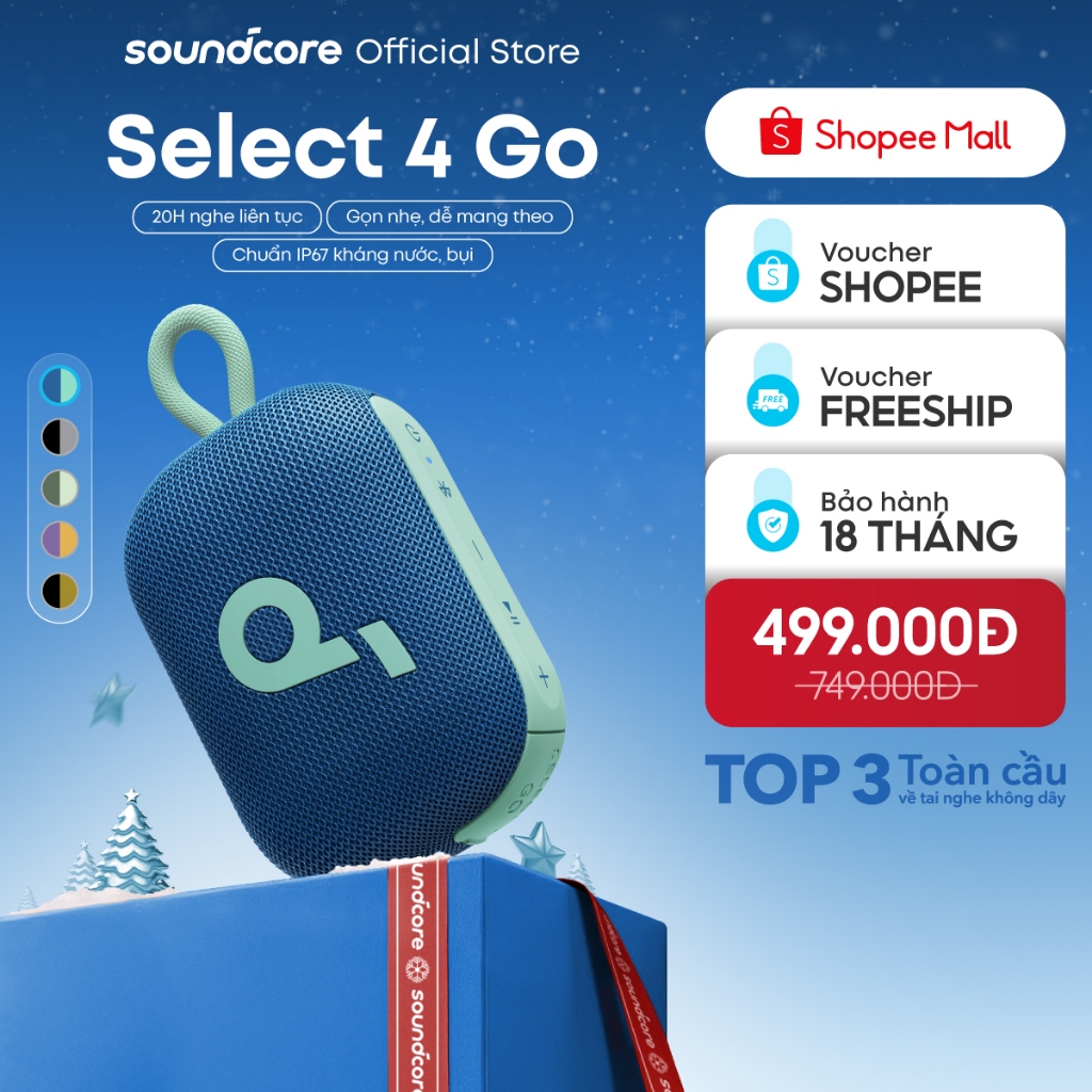 Loa bluetooth soundcore Select 4 Go | Pin 20 giờ | Kháng bụi, nước IP67