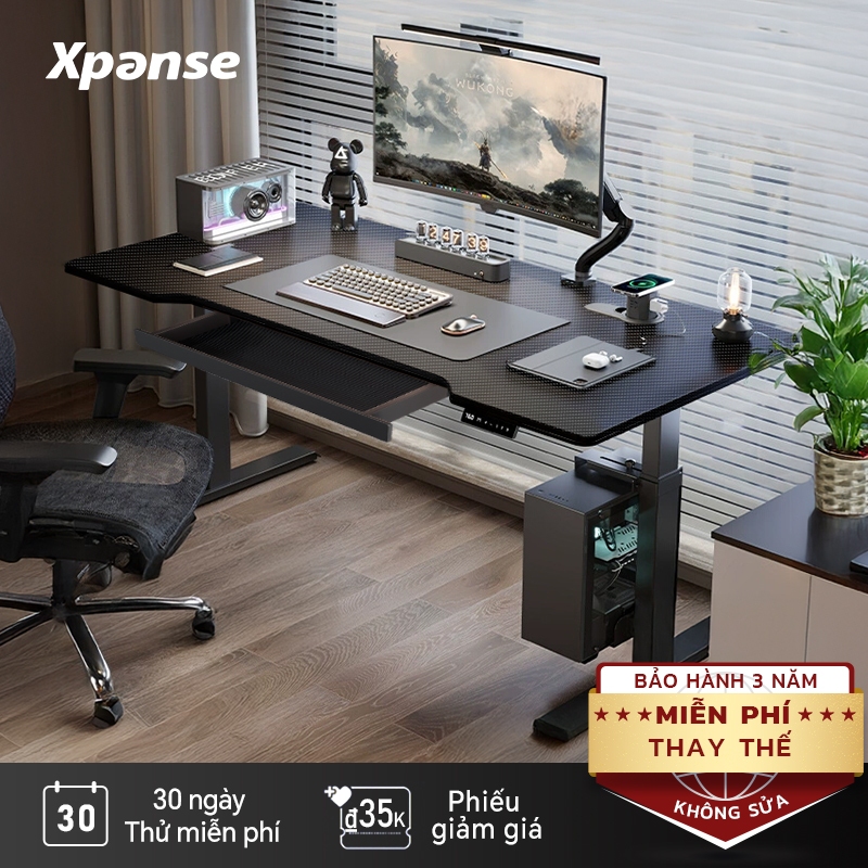 Xpanse bàn gaming Nâng Hạ Thông Minh Bàn Làm Việc Chân thép đặc bàn bệt Trò chơi dành riêng