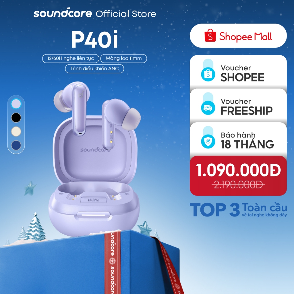 Tai nghe không dây soundcore P40i | Chống ồn chủ động ANC | Pin siêu khủng | Đàm thoại vượt trội | Tích hợp phiên dịch