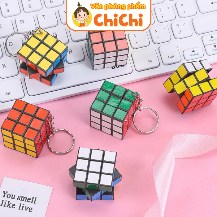Móc khóa Rubik 3x3 mini xoay mượt, móc khóa Rubik 3x3 mini tiện mang theo, đồ chơi Rubik 3x3 mini gi