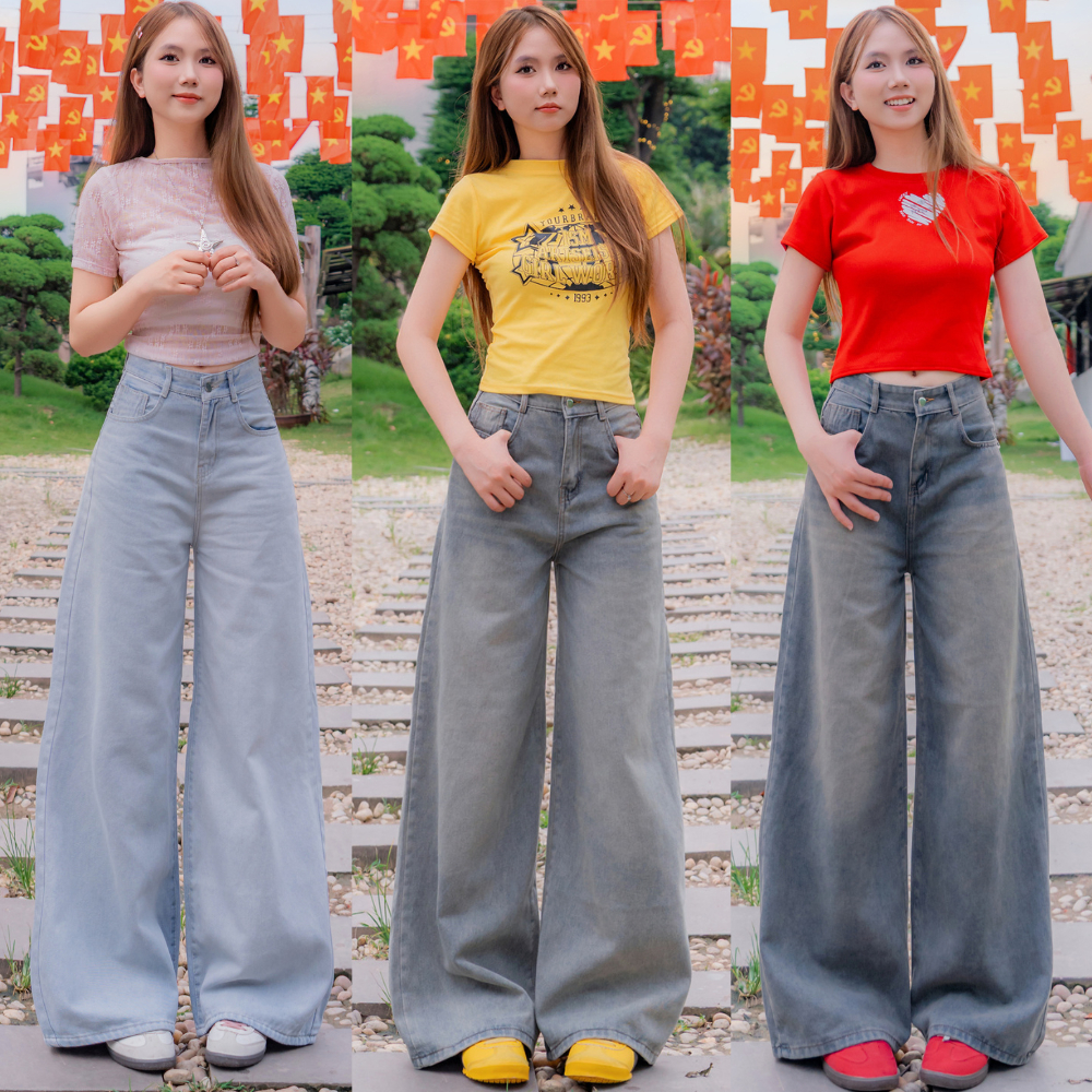 Quần Jean Nữ Ống Rộng Suông Basic MIAA Ống  30-33cm Dễ Mix Đồ Năng Động, quần bò ống suông màu RETRO_VER3 | BigBuy360 - bigbuy360.vn