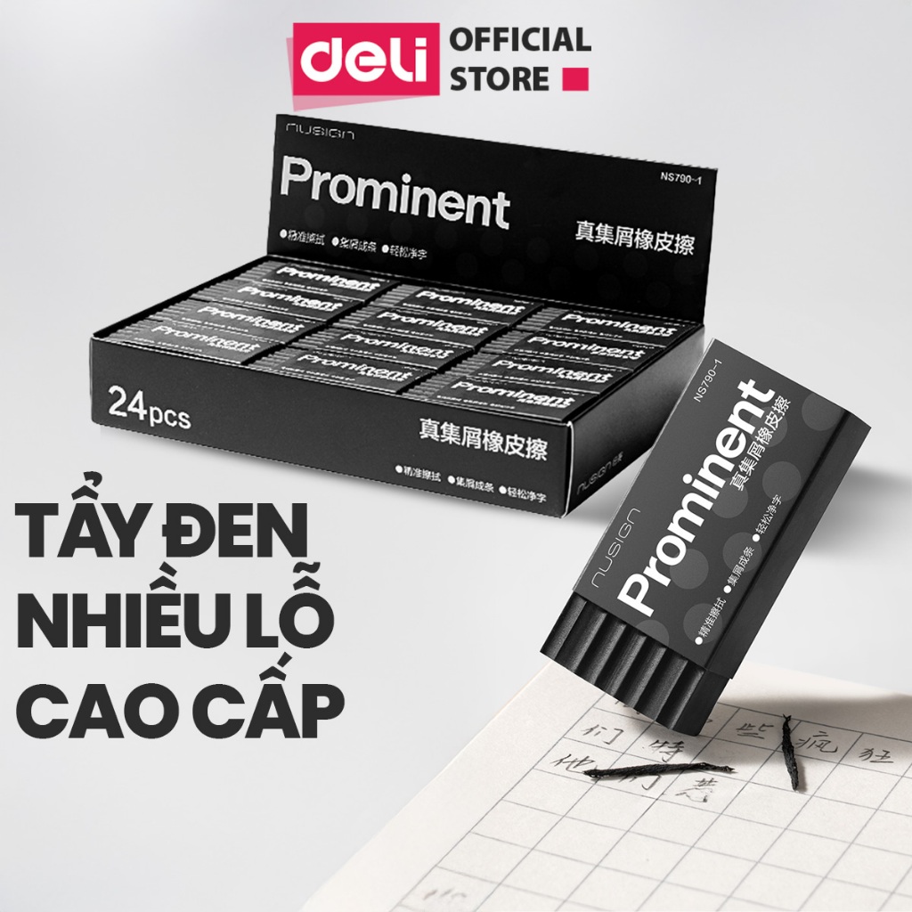 Gôm Tẩy Đen Nusign Deli Cao Cấp Tẩy Sạch Gom Thành Sợi Không Để Lại Vết Dùng Cho Học Sinh Sinh Viên 