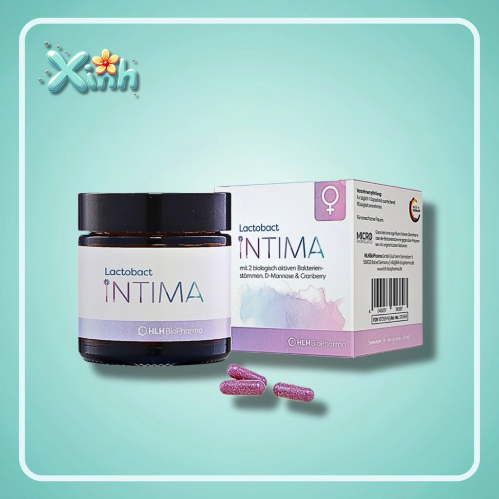 Viên uống men vi sinh phụ nữ Lactobact Intima cân bằng vi sinh tự nhiên 30 viên, 60 viên - Xinh