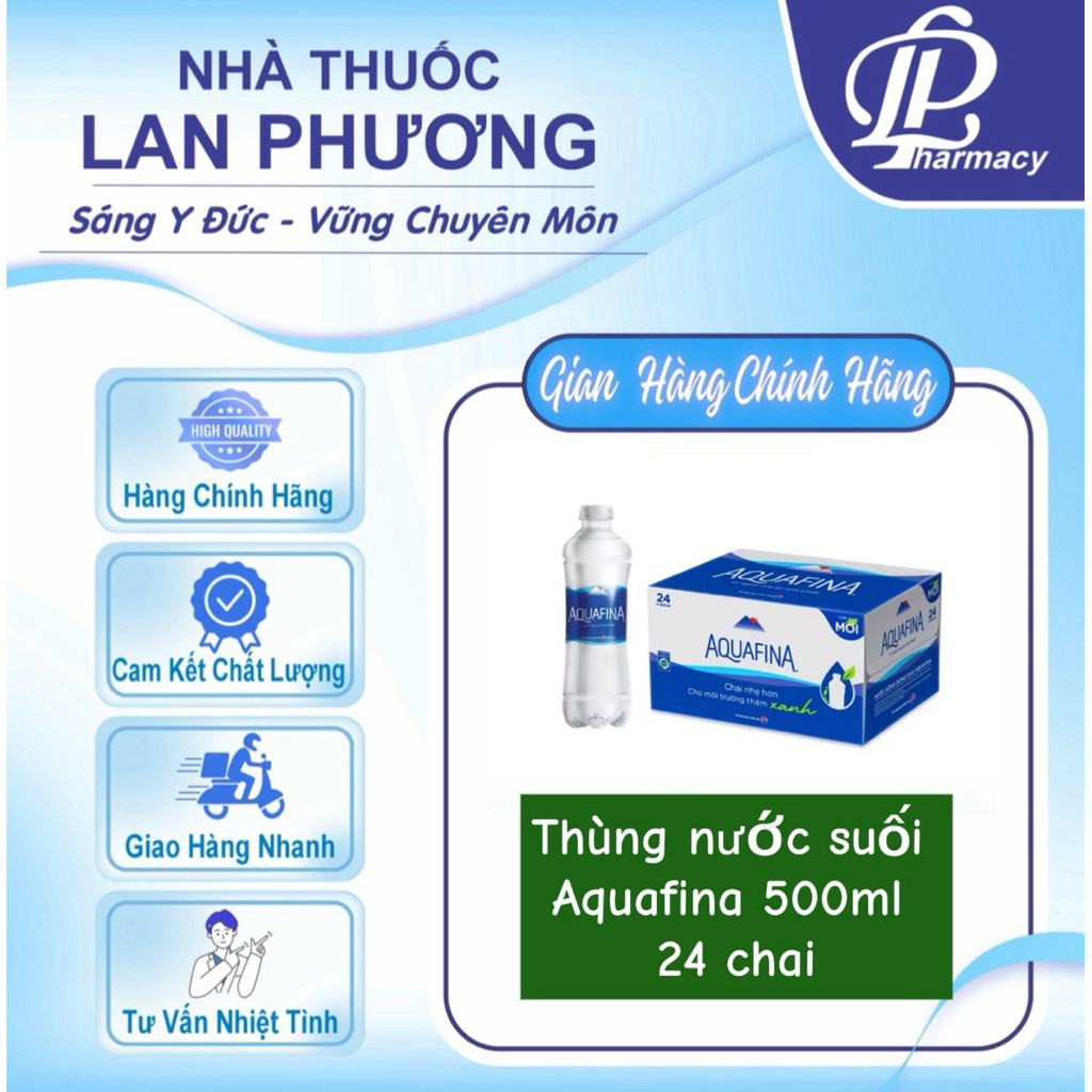 Thùng 24 Chai Nước tinh khiết Aquafina (500ml/chai)