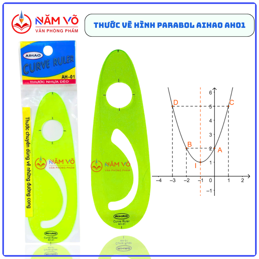 [ AH01 ] COMBO 3 Cây Thước Kẻ Dẻo Parabol Aihao/ Thước Parabol Aihao AH-01 Dùng Để Vẽ Đồ Thị Parabol