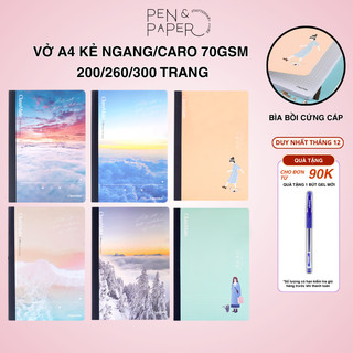  Vở A4 Bìa Bồi Cứng 200 260 300 Trang 70gsm Kẻ Ngang Caro May Gáy Sổ Giáo Án Ghi Chép Cho Giáo Viên Học Sinh 