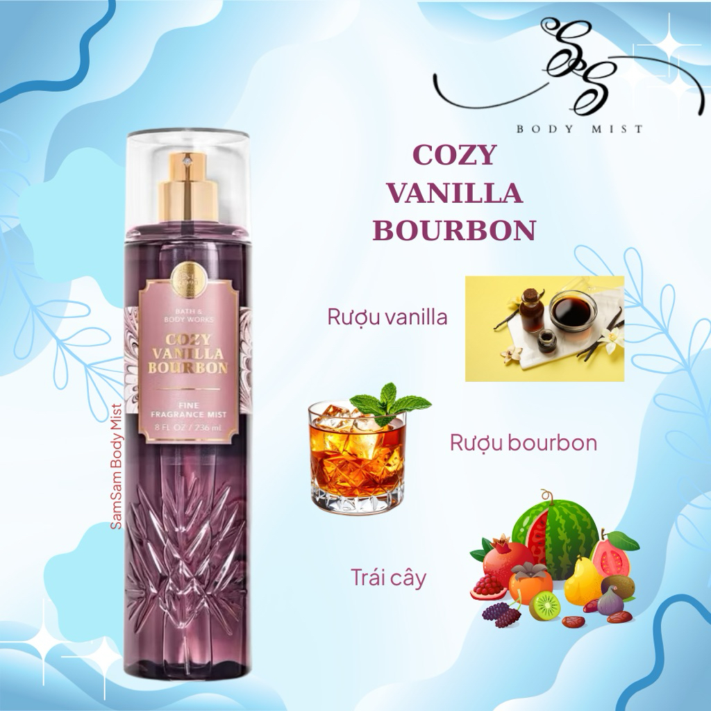 [Chọn mùi]Xịt thơm body COZY VANILLA BOURBON- PRISMATIC STARS