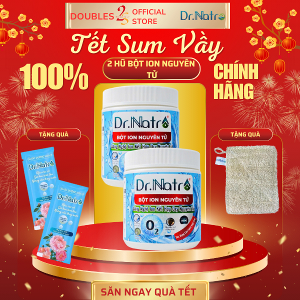 Combo 2 bột tẩy quần áo Ion nguyên tử DR NATRO hũ 500gr tặng kèm muỗng Drnatro | DOUBLES 2SSHOP