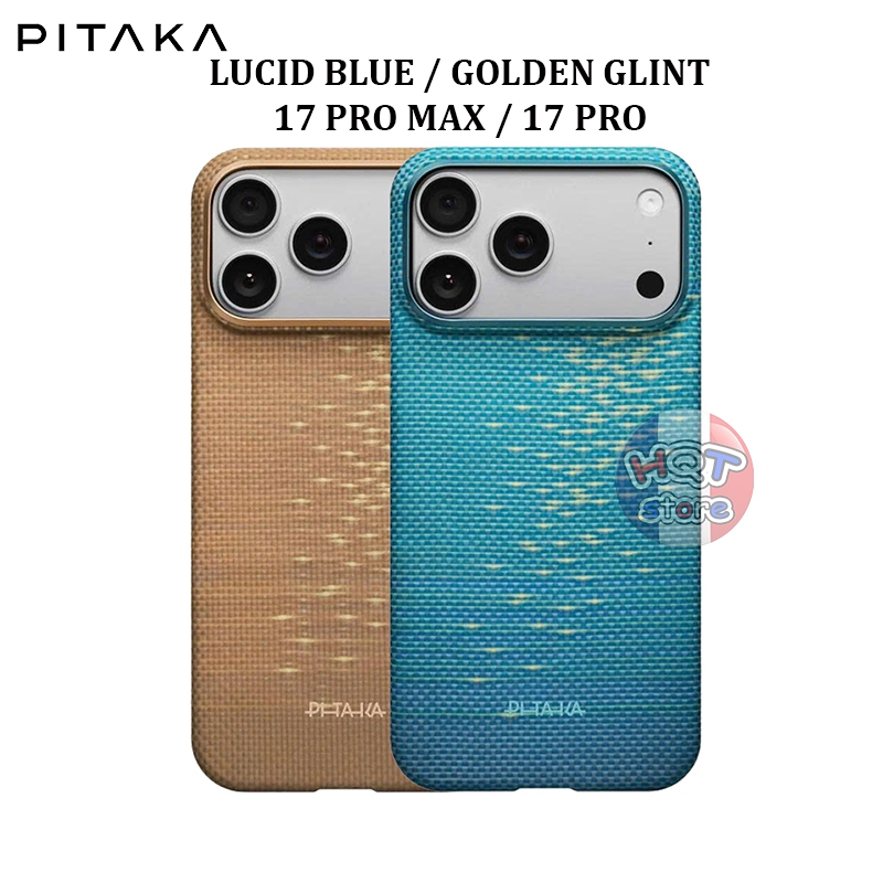 Ốp lưng PITAKA Lucid Blue / Golden Glint IP 17 Pro Max / 17 Pro