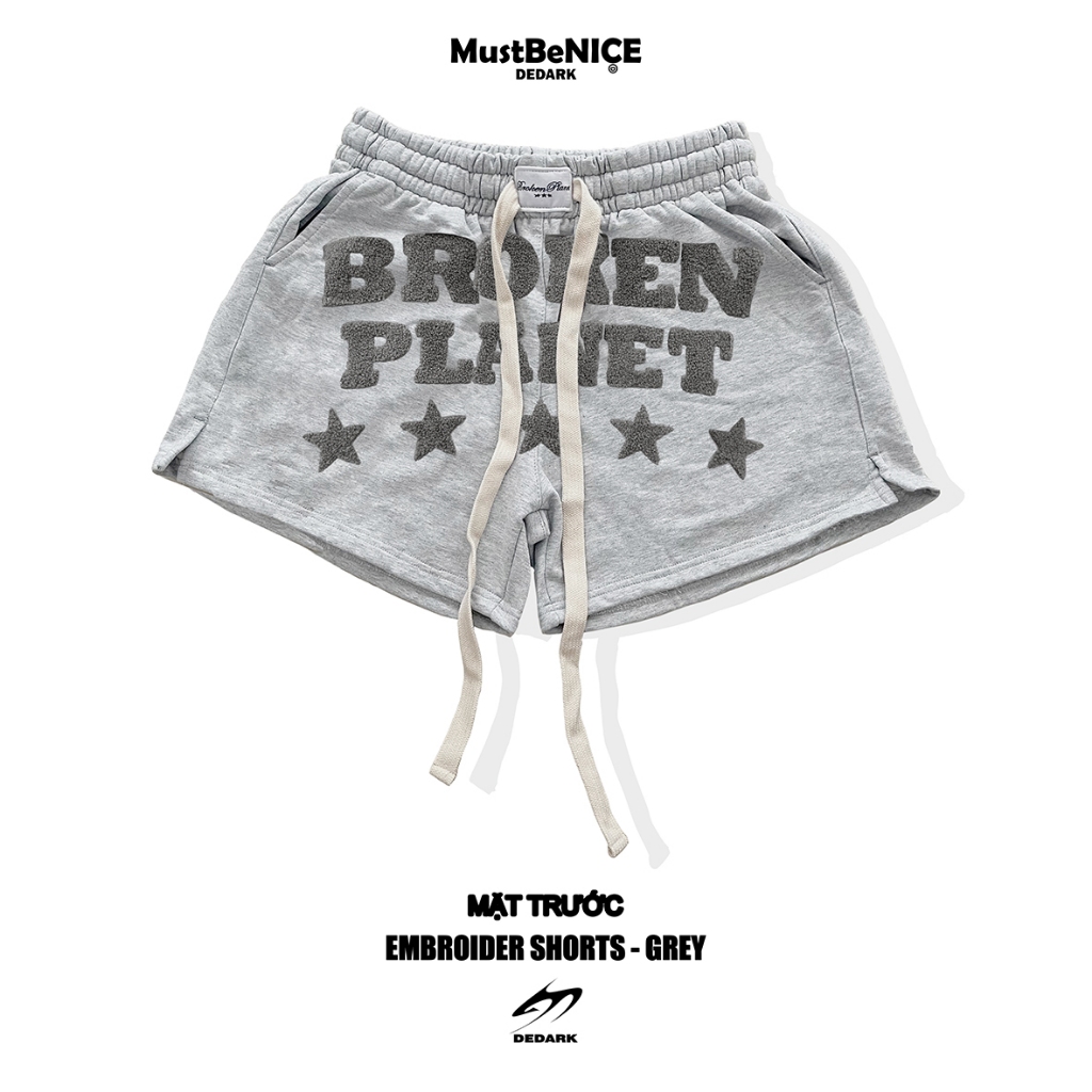 Quần Short 𝐄𝐌𝐁𝐑𝐎𝐈𝐃𝐄𝐑 GREY DEDARK nam/nữ.