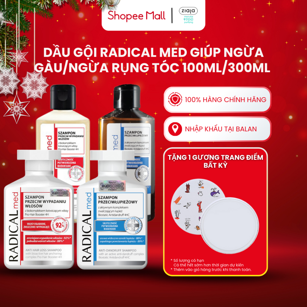 Dầu Gội Radical Med Giúp Ngừa Gàu/Ngừa Rụng Tóc 100ml/300ml (Farmona)