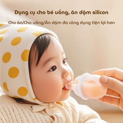 Ống bón thuốc Youkebei cho bé, Dụng cụ bón thuốc silicone KidAndMom dung tích 30ml chống sặc cho bé