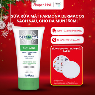  Dermacos Sữa Rửa Mặt Sạch Sâu Cho Da Mụn Chứa Bùn Hoạt Tính Farmona Dermacos AntiAcne Deep Cleansing Gel 150ml 