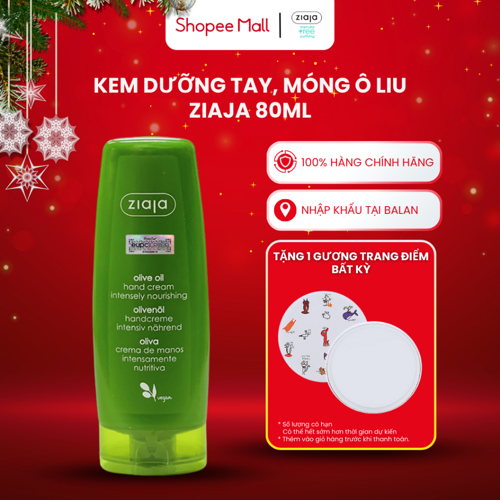 Kem Tay Ziaja, Kem Dưỡng Tay Và Móng Ô liu Ziaja 80ml Olive Oil Hand Cream Intensely Nourishing