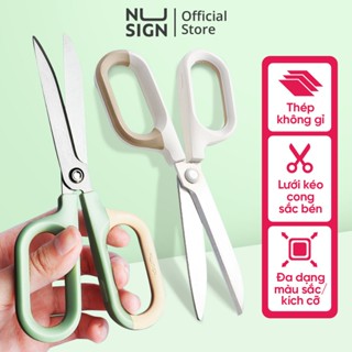 Kéo Văn Phòng Nusign Cao Cấp Thép Không Gỉ Lưỡi Cong Đa Dạng Size Phù Hợp Học Sinh Văn Phòng