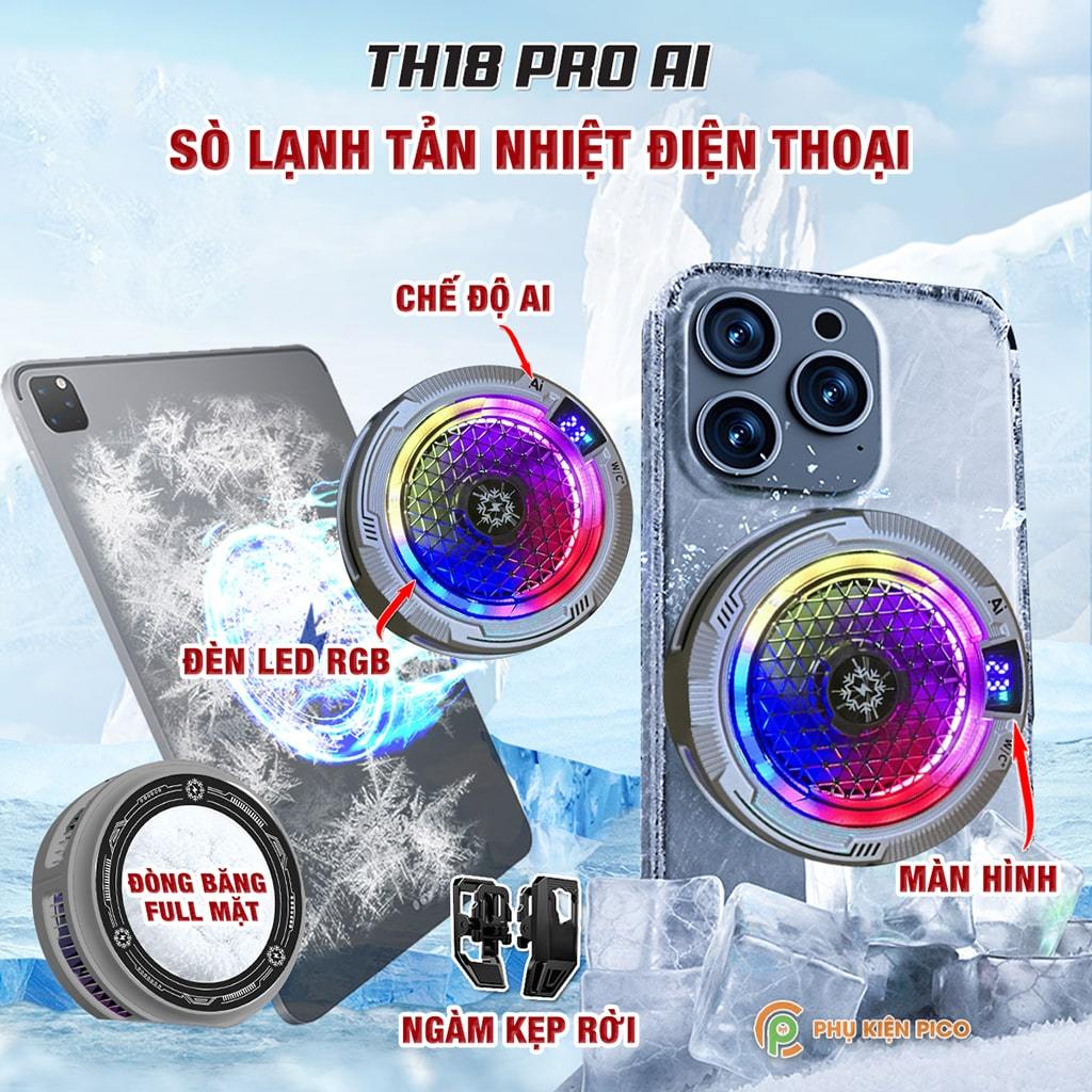 Quạt tản nhiệt điện thoại sò lạnh FS18 Pro / TH12 Pro / TH16 Pro / TH18 / S3 / J42 / X65 / X12 Plus