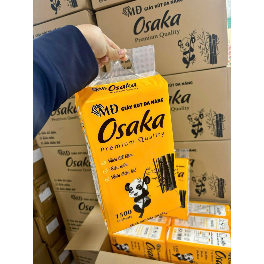( xả lỗ ) Khăn giấy rút treo tường OSAKA 1500 tờ / 3 lớp giá rẻ tiết kiệm
