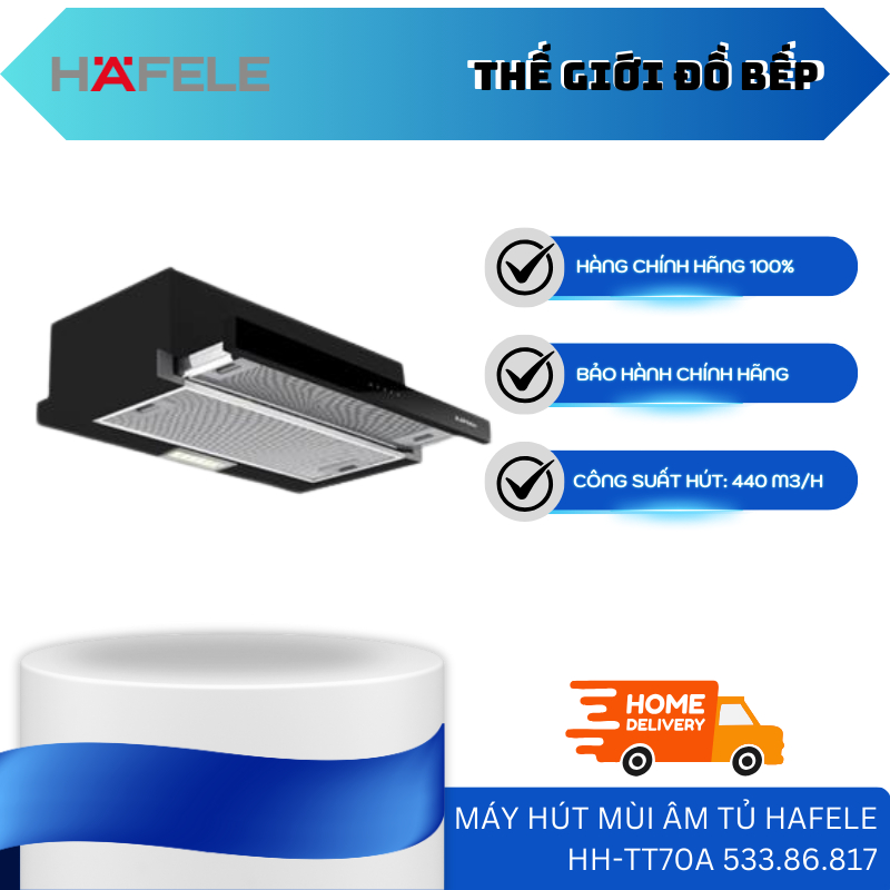 Máy hút mùi Hafele HH-TT70A 70cm Inox - Thiết kế âm tủ, công suất 440 m³/h