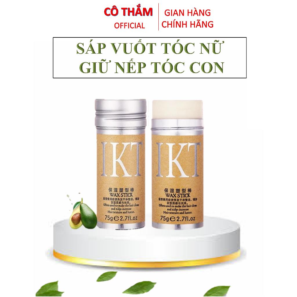 Sáp vuốt tóc Nữ IKT Wax Stick 75g dạng thỏi giữ nếp tóc con keo tạo kiểu tóc nữ tóc trẻ em mềm và dưỡng ẩm