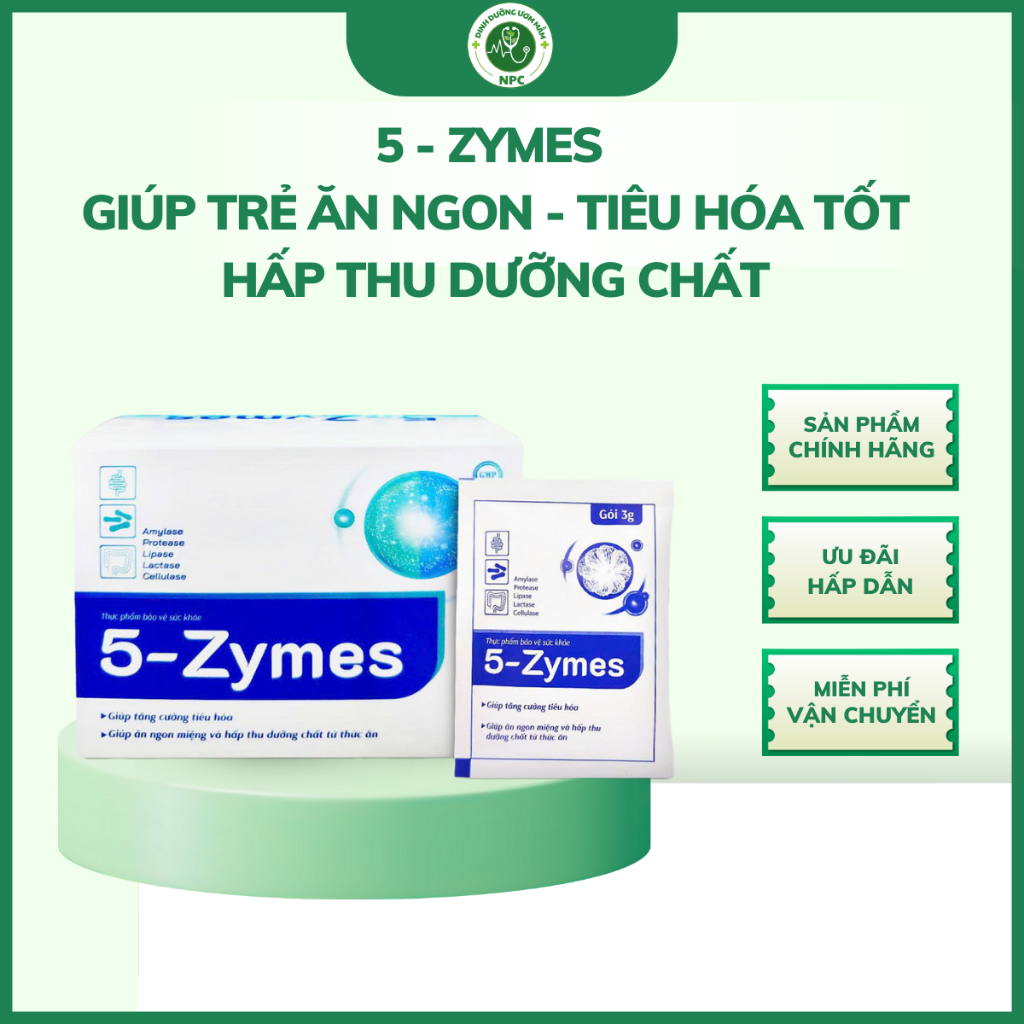 5-Zymes - Thực phẩm hỗ trợ điều trị rối loạn tiêu hoá, kích thích trẻ ăn ngon miệng,giúp hấp thu tốt