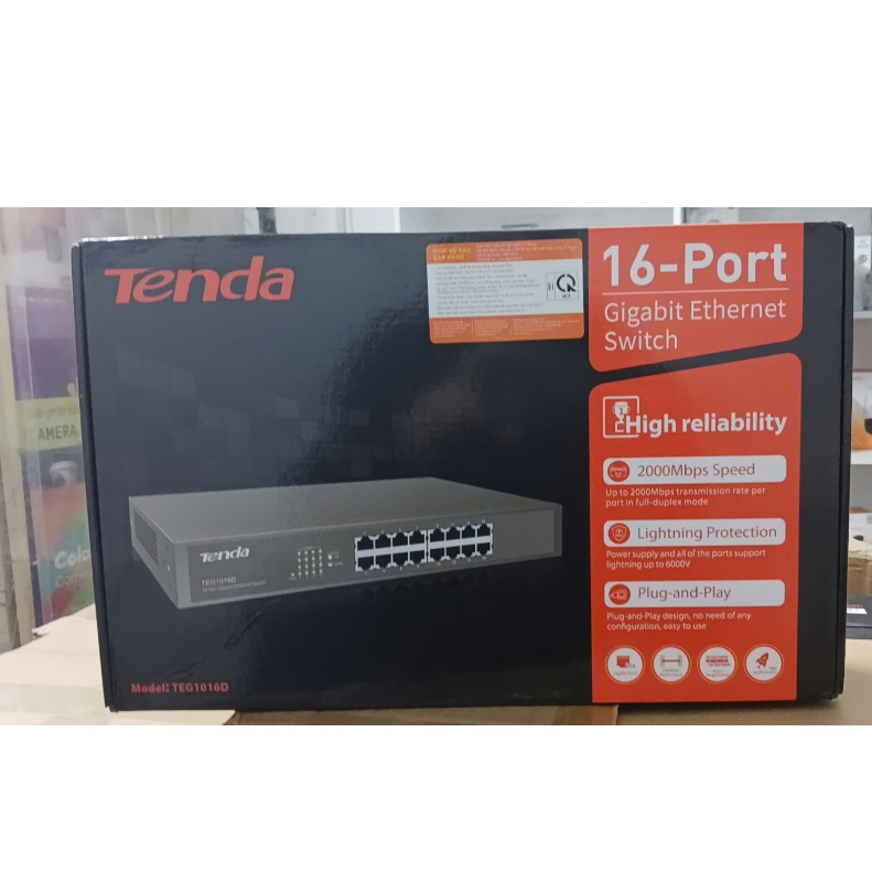 Bộ Chia Mạng Switch 16 Cổng 1000Mbps Tenda TEG1016D(SWITCH THƯỜNG KHÔNG POE)