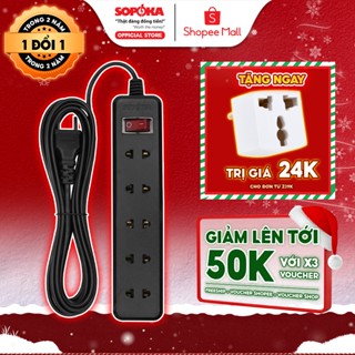  Ổ Cắm Điện Đa Năng SOPOKA S | 3–6 Lỗ Cắm Dây Dài 2,5M 4,5M Công Tắc Riêng Chịu Tải 1200W Lõi Sứ Chịu Nhiệt BH 2 Năm 