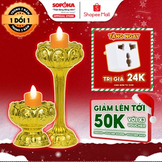  Đèn Thờ Hoa Sen SOPOKA Mạ Vàng HSC-999,Không Khói Không Mùi Chạy Bằng Điện An Toàn Bảo Hành 2 Năm 