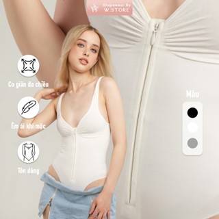  Gigi Zip Shapewear Bodysuit - Áo Gen Định Hình Bodysuit Khoá Kéo Shapewear WSTORE Tạo Thắt Eo Gom Gọn Shape Fit Cơ Thể 