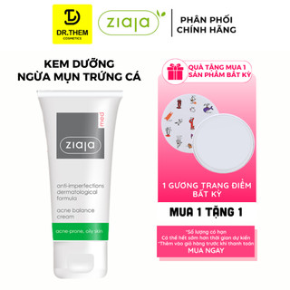  Ziaja Med Kem Dưỡng Ngừa Mụn Trứng Cá - Giảm Mụn Ngừa Khuẩn Ziaja Med Anti-Imperfections  Acne Cream 50ml- Dr Thêm 