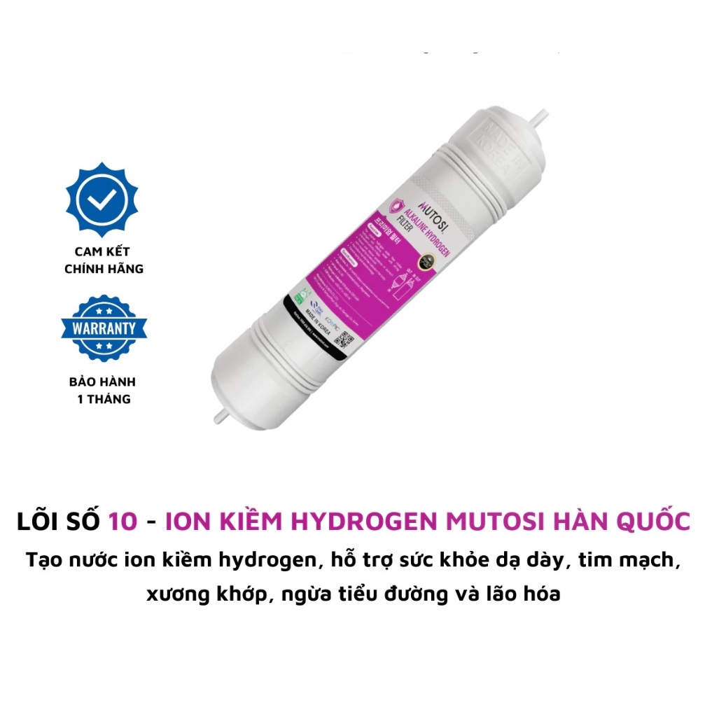 Lõi Khoáng Alkaline Hydrogen Mutosi Hàn Quốc - BỔ SUNG HYDROGEN, TẠO NƯỚC KIỀM CHỐNG OXY HÓA