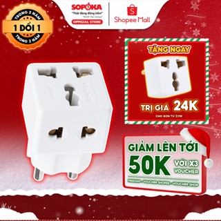  Ổ Chia Điện Thông Minh SOPOKA P15 Chống Tuột Phích 1 Chia 2 Cửa Có Ổ Cắm 3 Chấu Tiện Lợi Bảo Hành 2 Năm 