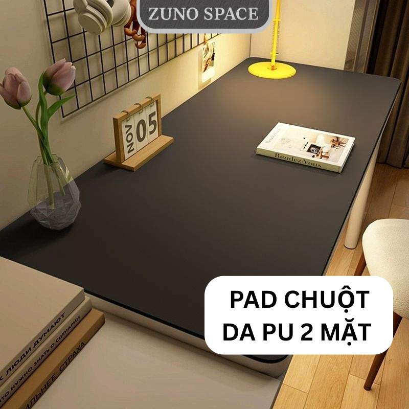 Lót Chuột Da PU 2 Mặt - Giống Da Thật 90%, Chống Nước, Chống Trầy