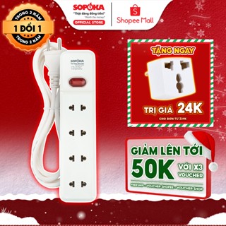  Ổ Cắm Điện Nhiều Lỗ SOPOKA Công Suất 1200W 2200W 4H1 4H2 Chống Tuột Phích Dây dài 2,5M 4,5M Bảo Hành 2 Năm 