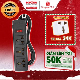  Ổ Cắm Điện Đa Năng 3T3-6T3 SOPOKA 2200W Chống Tuột Phích Nhiều Lỗ Cắm Có Công Tắc Dây Dài 3M An Toàn Bảo Hành 2 Năm 