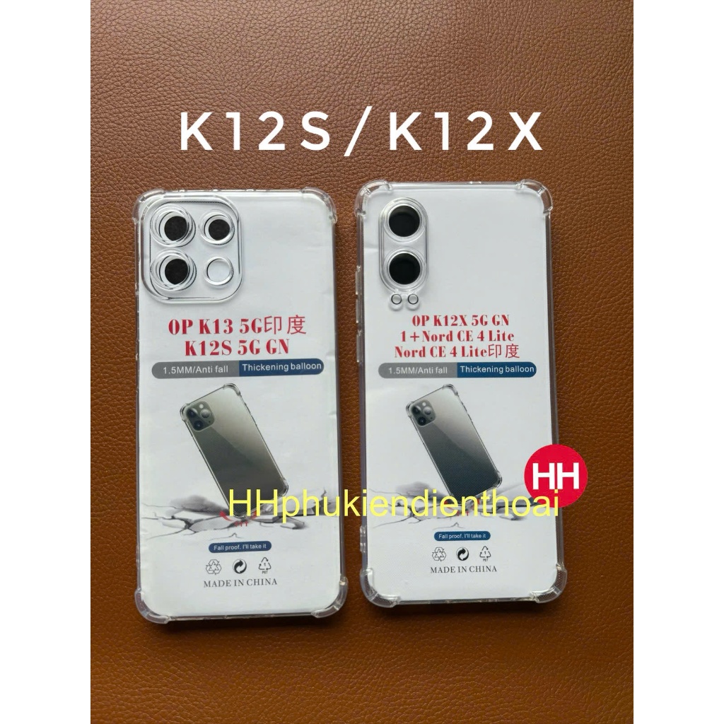 Ốp lưng dẻo Oppo K12X , K12S trong suốt, chống sốc 4 góc