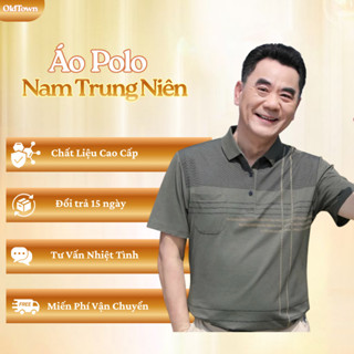  Áo Thun Nam Trung Niên OLDTOWN Cộc Tay Chất Thun Lạnh Co Giãn Thoải Mái Thấm Hút Mồ Hôi Tốt Áo Polo Trung Niên Tặng Bố 