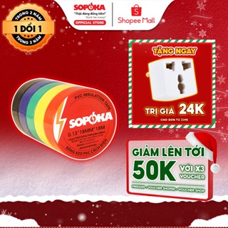  Băng Dính Cách Điện SOPOKA Nhiều Màu Chống Thấm Nước Cuộn Dài Bền Chắc 