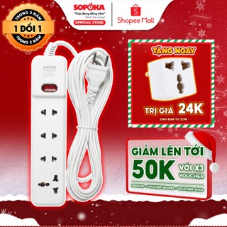  Ổ Cắm Điện Đa Năng SOPOKA 3M1-6M1 Chống Tuột Phích Chịu tải 1200W Công Tắc An Toàn Dây 2,5M 4,5M Bảo Hành 2 Năm 