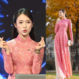  Áo dài truyền thống nữ tay dài ,chất lụa gấm hoa cao cấp mềm đẹp phù hợp lễ tết dự tiệc hàng may sẵn 