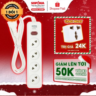  Ổ Cắm Điện Nhiều Lỗ SOPOKA 3L1-6L1 Chống Tuột Phích Chịu Tải 1200W Công Tắc An Toàn Bảo Hành 2 Năm 