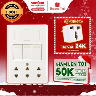  Bảng Điện Lắp Nổi SOPOKA E3A   E4A   E5A   E8A – Giả Âm Nhựa Bền Có Công Tắc Bảo Hành 2 Năm 