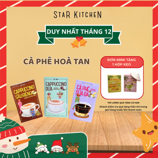   MUA ĐƠN 699K NHẬN QUÀ  Cà phê hòa tan nguyên chất vị sữa dừa sầu riêng sữa đá  Hộp 5 gói  - Star Kitchen 