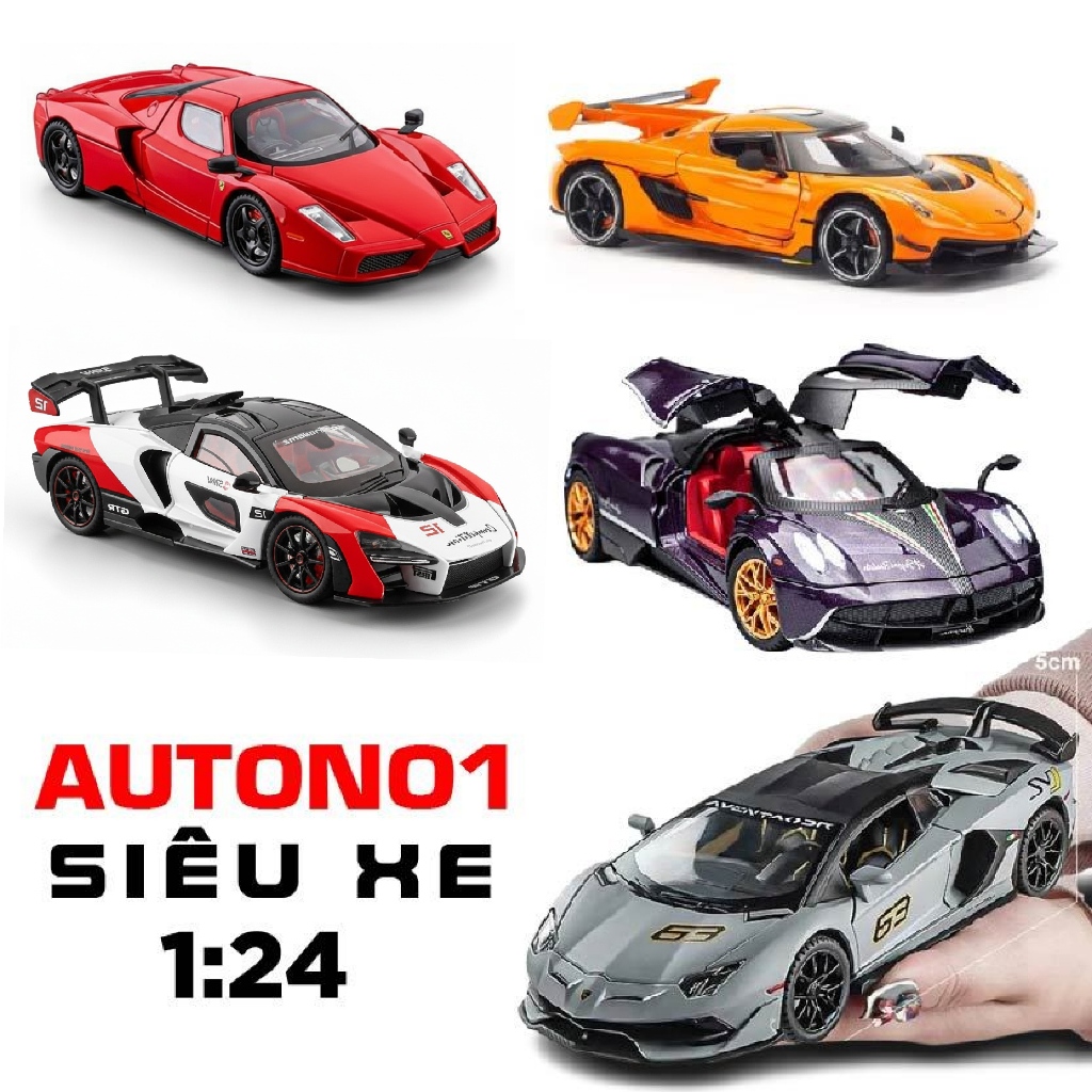 Mô hình xe Koenigsegg Pagani Lambo BWM i8 Ford GT Ferrari full open bằng kim loại có đèn âm thanh tỉ