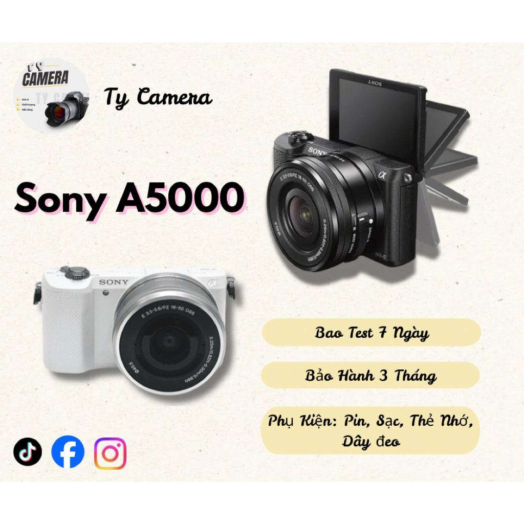 Máy ảnh Sony A5000 mới 96-98% đẹp không lỗi (kèm full phụ kiện)