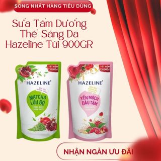  Sữa Tắm Dưỡng Thể Sáng Da Hazeline Matcha Lựu Đỏ  Yến Mạch Dâu Túi 900Gr 