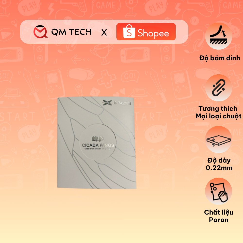 Miếng dán chuột Griptape X-raypad Cicada Wings / Geckos / Chameleon V2 - QMTECH STORE