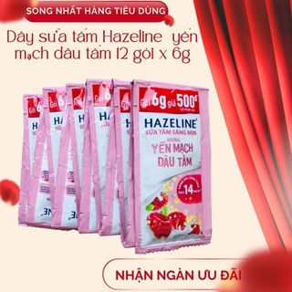  Dây sữa tắm Hazeline sáng mịn hương yến mạch dâu tằm 12 gói x 6g 