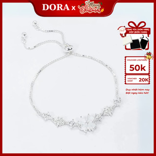  Lắc Tay Nữ Vòng tay bạc xi 925 đá mắt mèo bốn lá cỏ ba lá dây rút vòng tay cỏ ba lá may mắn LT06 