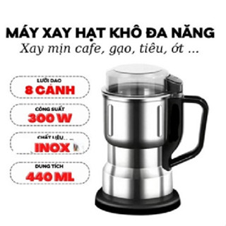 Máy xay hạt khô , xay bột, gia vị cà phê đa năng,công suất 250w VỎ XANH LÁ, 6 lưỡi dao cực bén, chất liệu cối inox