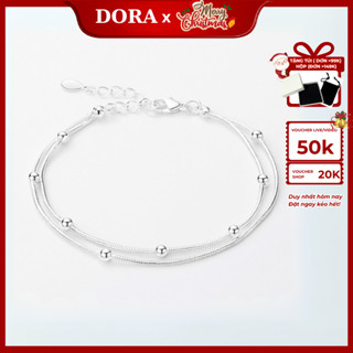 Lắc chân/Lắc tay 925, Vòng đeo tay/Vòng đeo chân xi bạc phong cách Hàn Quốc hai lớp bạc dành cho phụ nữ LC01/LT01